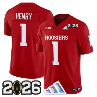 Indiana Hoosiers 2026 CFP Final Patch Vapor Limited Jersey - Crimson / Roman Hemby