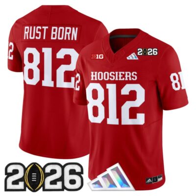 Indiana Hoosiers 2026 CFP Final Patch Vapor Limited Jersey - Crimson / Rust Born 812