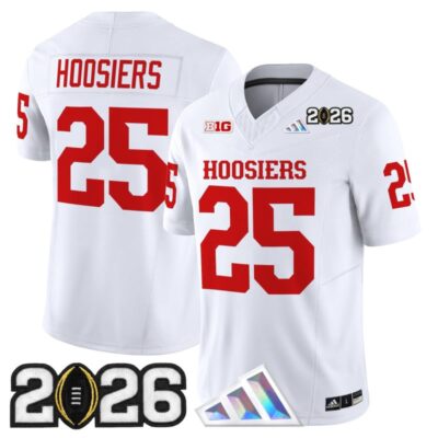 Indiana Hoosiers 2026 CFP Final Patch Vapor Limited Jersey - White / #25 Hoosiers