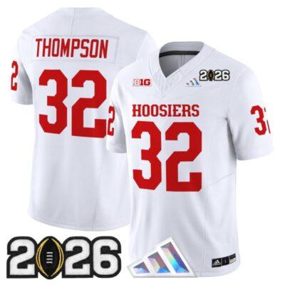 Indiana Hoosiers 2026 CFP Final Patch Vapor Limited Jersey - White / Anthony Thompson