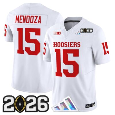 Indiana Hoosiers 2026 CFP Final Patch Vapor Limited Jersey - White / Fernando Mendoza