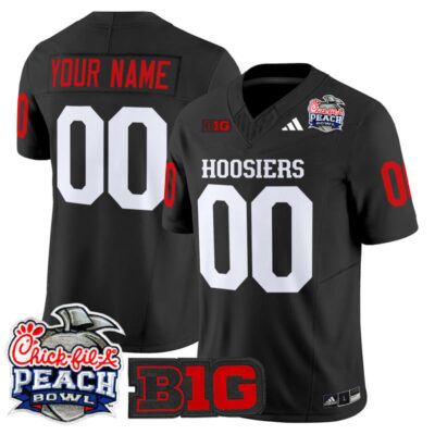 Indiana Hoosiers 2026 Peach Bowl Vapor Limited Custom Stitched Jersey - Black