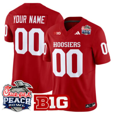 Indiana Hoosiers 2026 Peach Bowl Vapor Limited Custom Stitched Jersey - Crimson