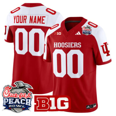 Indiana Hoosiers 2026 Peach Bowl Vapor Limited Custom Stitched Jersey - Crimson Alternate