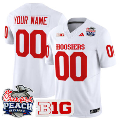 Indiana Hoosiers 2026 Peach Bowl Vapor Limited Custom Stitched Jersey - White