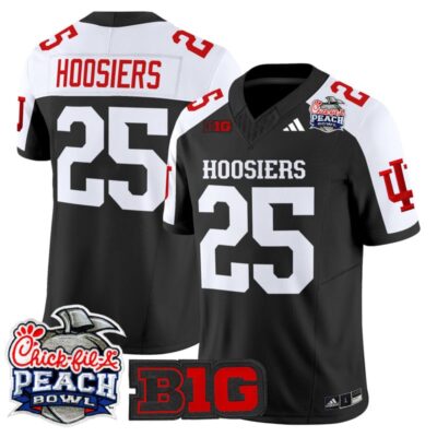 Indiana Hoosiers 2026 Peach Bowl Vapor Limited Stitched Jersey - Black Alternate / #25 Hoosiers
