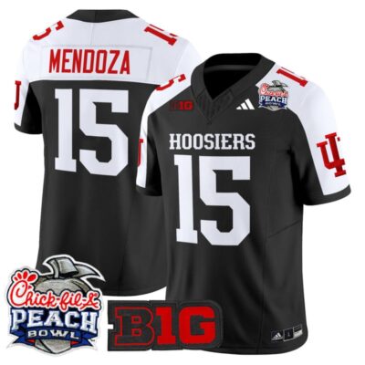 Indiana Hoosiers 2026 Peach Bowl Vapor Limited Stitched Jersey - Black Alternate / Fernando Mendoza