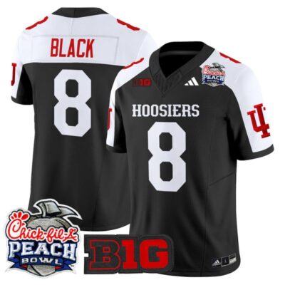 Indiana Hoosiers 2026 Peach Bowl Vapor Limited Stitched Jersey - Black Alternate / Kaelon Black