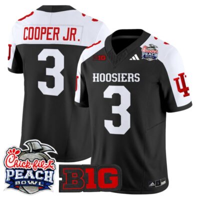 Indiana Hoosiers 2026 Peach Bowl Vapor Limited Stitched Jersey - Black Alternate / Omar Cooper Jr.