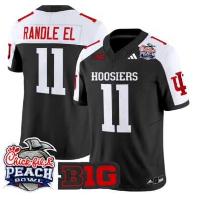 Indiana Hoosiers 2026 Peach Bowl Vapor Limited Stitched Jersey - Black Alternate / Randle El