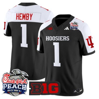 Indiana Hoosiers 2026 Peach Bowl Vapor Limited Stitched Jersey - Black Alternate / Roman Hemby