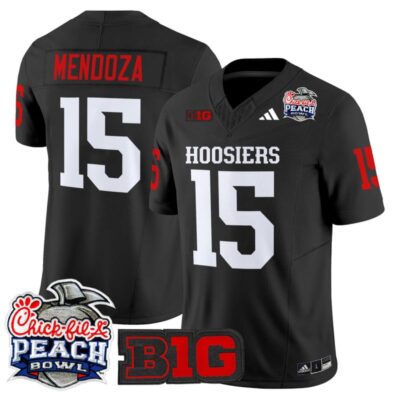 Indiana Hoosiers 2026 Peach Bowl Vapor Limited Stitched Jersey - Black / Fernando Mendoza