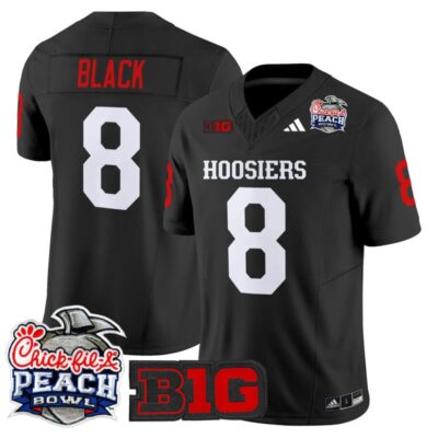 Indiana Hoosiers 2026 Peach Bowl Vapor Limited Stitched Jersey - Black / Kaelon Black