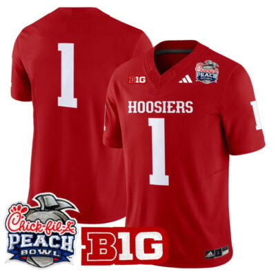 Indiana Hoosiers 2026 Peach Bowl Vapor Limited Stitched Jersey - Crimson / #1 Team
