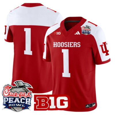 Indiana Hoosiers 2026 Peach Bowl Vapor Limited Stitched Jersey - Crimson Alternate / #1 Team