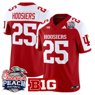 Indiana Hoosiers 2026 Peach Bowl Vapor Limited Stitched Jersey - Crimson Alternate / #25 Hoosiers