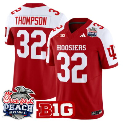 Indiana Hoosiers 2026 Peach Bowl Vapor Limited Stitched Jersey - Crimson Alternate / Anthony Thompson