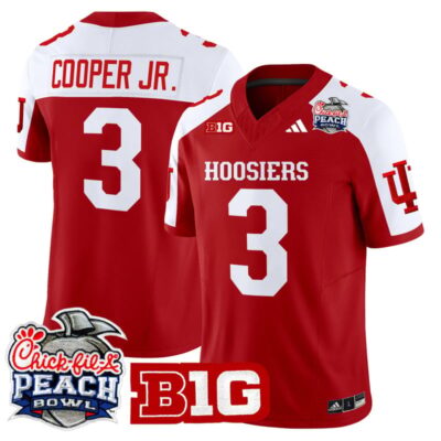 Indiana Hoosiers 2026 Peach Bowl Vapor Limited Stitched Jersey - Crimson Alternate / Omar Cooper Jr.