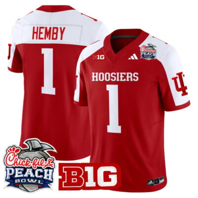 Indiana Hoosiers 2026 Peach Bowl Vapor Limited Stitched Jersey - Crimson Alternate / Roman Hemby