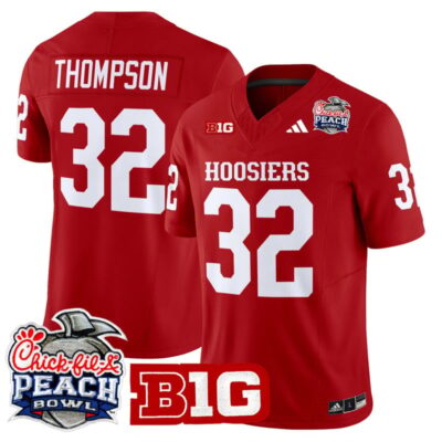Indiana Hoosiers 2026 Peach Bowl Vapor Limited Stitched Jersey - Crimson / Anthony Thompson