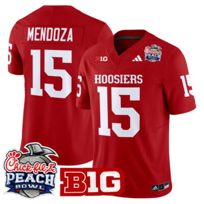 Indiana Hoosiers 2026 Peach Bowl Vapor Limited Stitched Jersey - Crimson / Fernando Mendoza