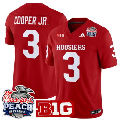 Indiana Hoosiers 2026 Peach Bowl Vapor Limited Stitched Jersey - Crimson / Omar Cooper Jr.