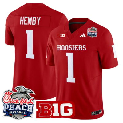 Indiana Hoosiers 2026 Peach Bowl Vapor Limited Stitched Jersey - Crimson / Roman Hemby