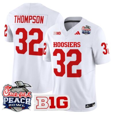 Indiana Hoosiers 2026 Peach Bowl Vapor Limited Stitched Jersey - White / Anthony Thompson
