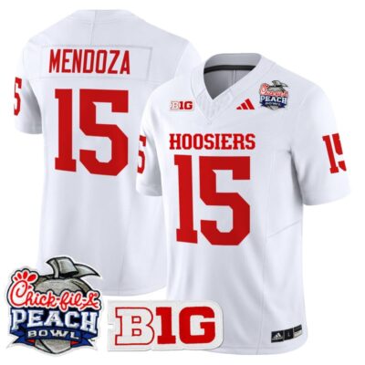 Indiana Hoosiers 2026 Peach Bowl Vapor Limited Stitched Jersey - White / Fernando Mendoza