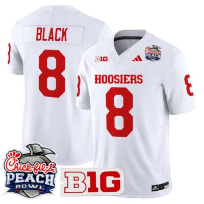 Indiana Hoosiers 2026 Peach Bowl Vapor Limited Stitched Jersey - White / Kaelon Black