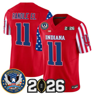 Indiana Hoosiers "America250 Edition" Vapor Limited Jersey - 2026 CFP Final Patch - Red / Randle El