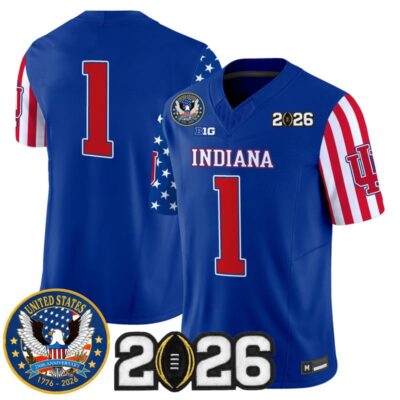 Indiana Hoosiers "America250 Edition" Vapor Limited Jersey - 2026 CFP Final Patch - Royal / #1 Team