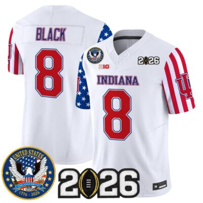 Indiana Hoosiers "America250 Edition" Vapor Limited Jersey - 2026 CFP Final Patch - White / Kaelon Black