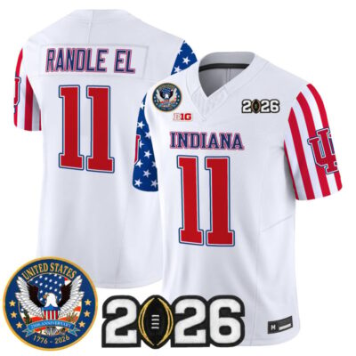 Indiana Hoosiers "America250 Edition" Vapor Limited Jersey - 2026 CFP Final Patch - White / Randle El