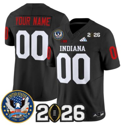 Indiana Hoosiers "United States 250th Anniversary Patch" Vapor Limited Custom Jersey - Black