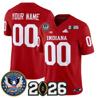 Indiana Hoosiers "United States 250th Anniversary Patch" Vapor Limited Custom Jersey - Crimson