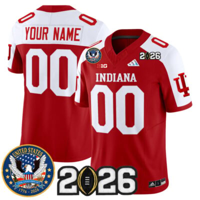 Indiana Hoosiers "United States 250th Anniversary Patch" Vapor Limited Custom Jersey - Crimson Alternate