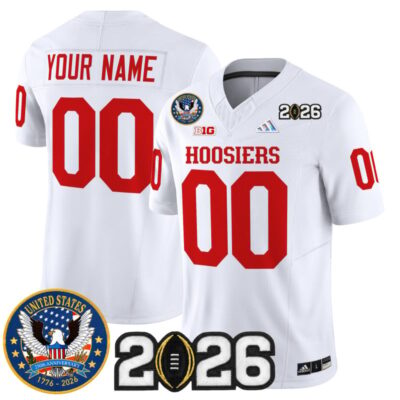 Indiana Hoosiers "United States 250th Anniversary Patch" Vapor Limited Custom Jersey - White