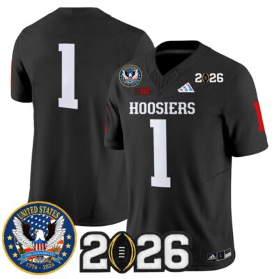 Indiana Hoosiers "United States 250th Anniversary Patch" Vapor Limited Jersey - Black / #1 Team