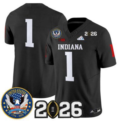 Indiana Hoosiers "United States 250th Anniversary Patch" Vapor Limited Jersey - Black / #1 Team