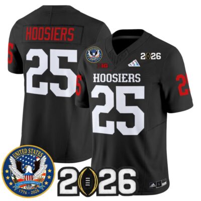 Indiana Hoosiers "United States 250th Anniversary Patch" Vapor Limited Jersey - Black / #25 Hoosiers