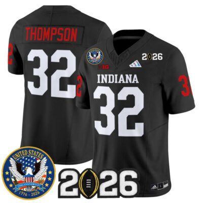 Indiana Hoosiers "United States 250th Anniversary Patch" Vapor Limited Jersey - Black / Anthony Thompson