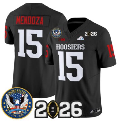 Indiana Hoosiers "United States 250th Anniversary Patch" Vapor Limited Jersey - Black / Fernando Mendoza