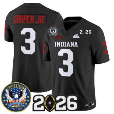 Indiana Hoosiers "United States 250th Anniversary Patch" Vapor Limited Jersey - Black / Omar Cooper Jr.