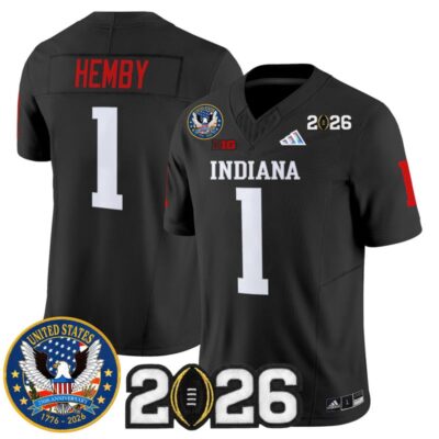 Indiana Hoosiers "United States 250th Anniversary Patch" Vapor Limited Jersey - Black / Roman Hemby