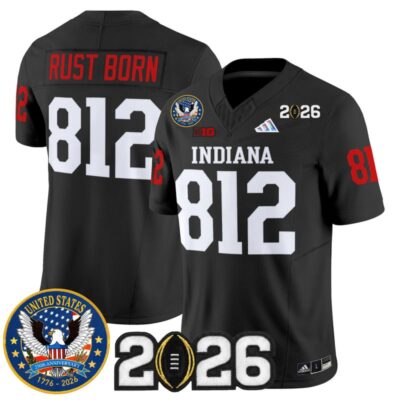 Indiana Hoosiers "United States 250th Anniversary Patch" Vapor Limited Jersey - Black / Rust Born 812