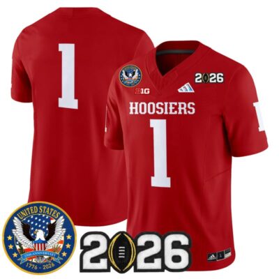 Indiana Hoosiers "United States 250th Anniversary Patch" Vapor Limited Jersey - Crimson / #1 Team