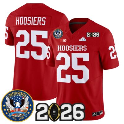 Indiana Hoosiers "United States 250th Anniversary Patch" Vapor Limited Jersey - Crimson / #25 Hoosiers