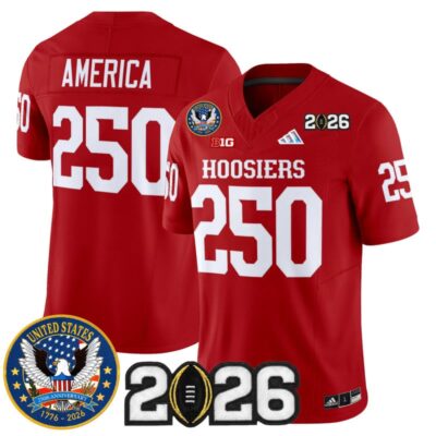 Indiana Hoosiers "United States 250th Anniversary Patch" Vapor Limited Jersey - Crimson / #250 America