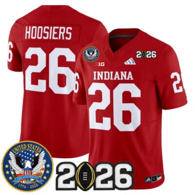 Indiana Hoosiers "United States 250th Anniversary Patch" Vapor Limited Jersey - Crimson / #26 Hoosiers